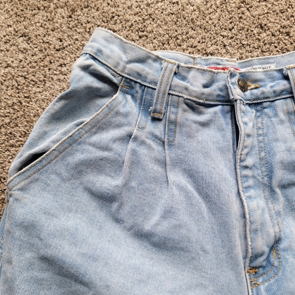 American Eagle Authentic Mountain Blue Denim Womens Jeans 7/8 Vintage Pleated - Picture 4 of 11